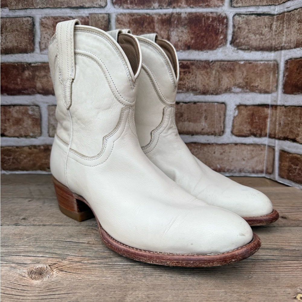 Tecovas Cream /bone The Penny Ankle Boots